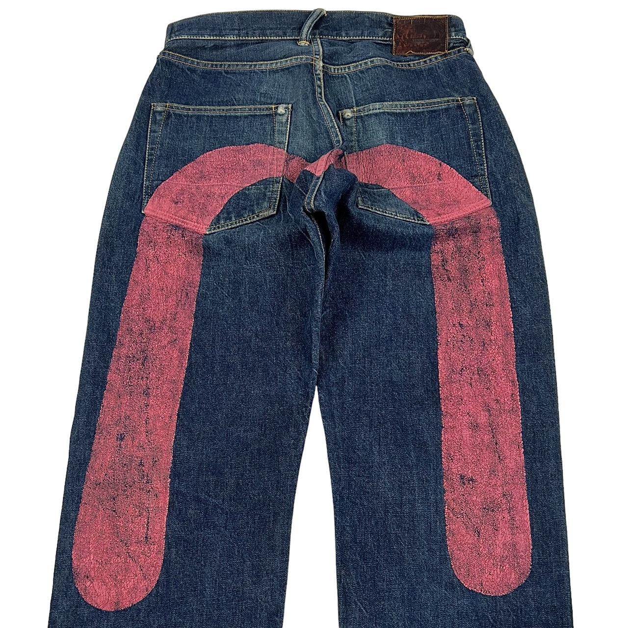 Evisu Men's Pink Jeans | Depop