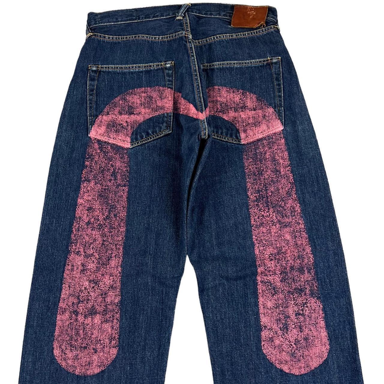 Evisu Men's Pink Jeans | Depop