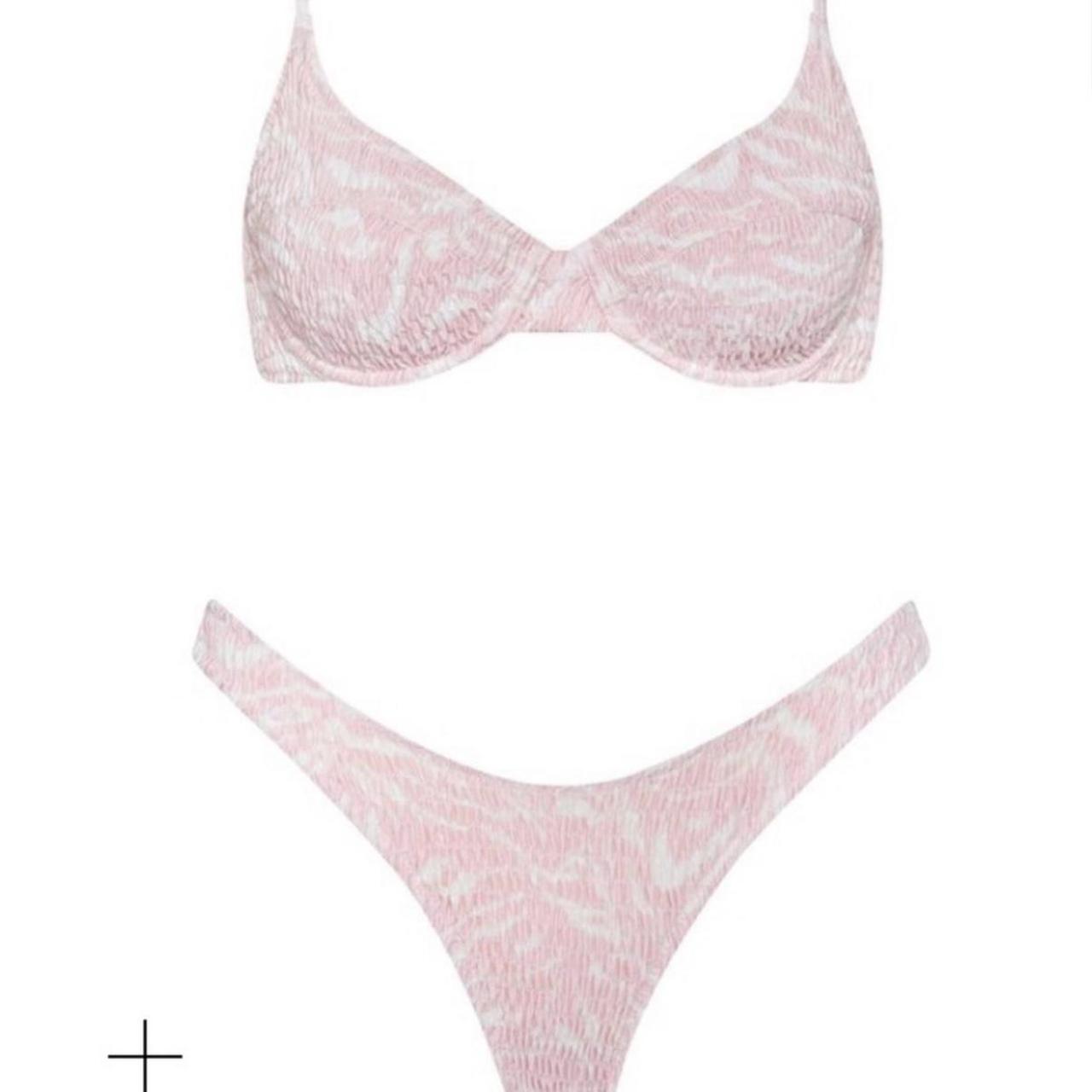 Triangl Swimwear Pink Zebra Bikini Set Top In Size Depop