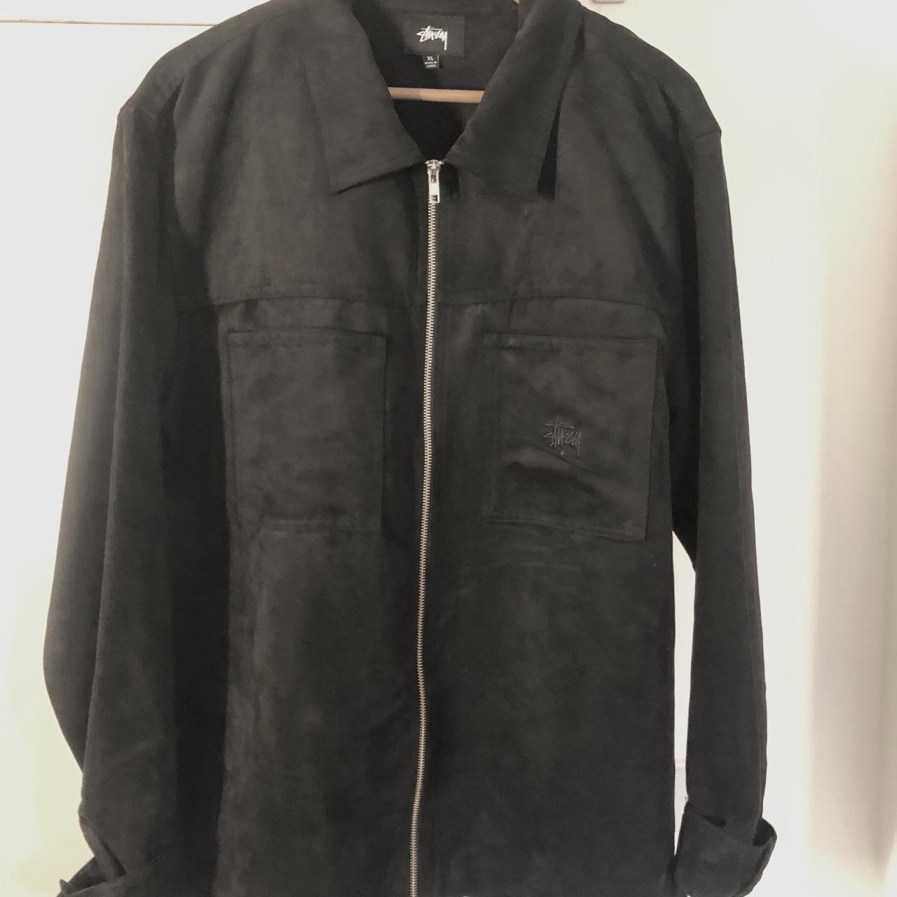 STÜSSY Micro Suede Work Shirt - Black Worn once. | Depop