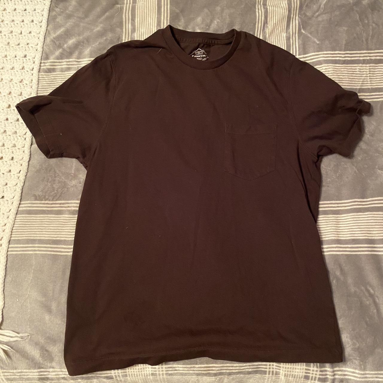 Solid brown St. John’s Bay shirt medium with pocket... - Depop