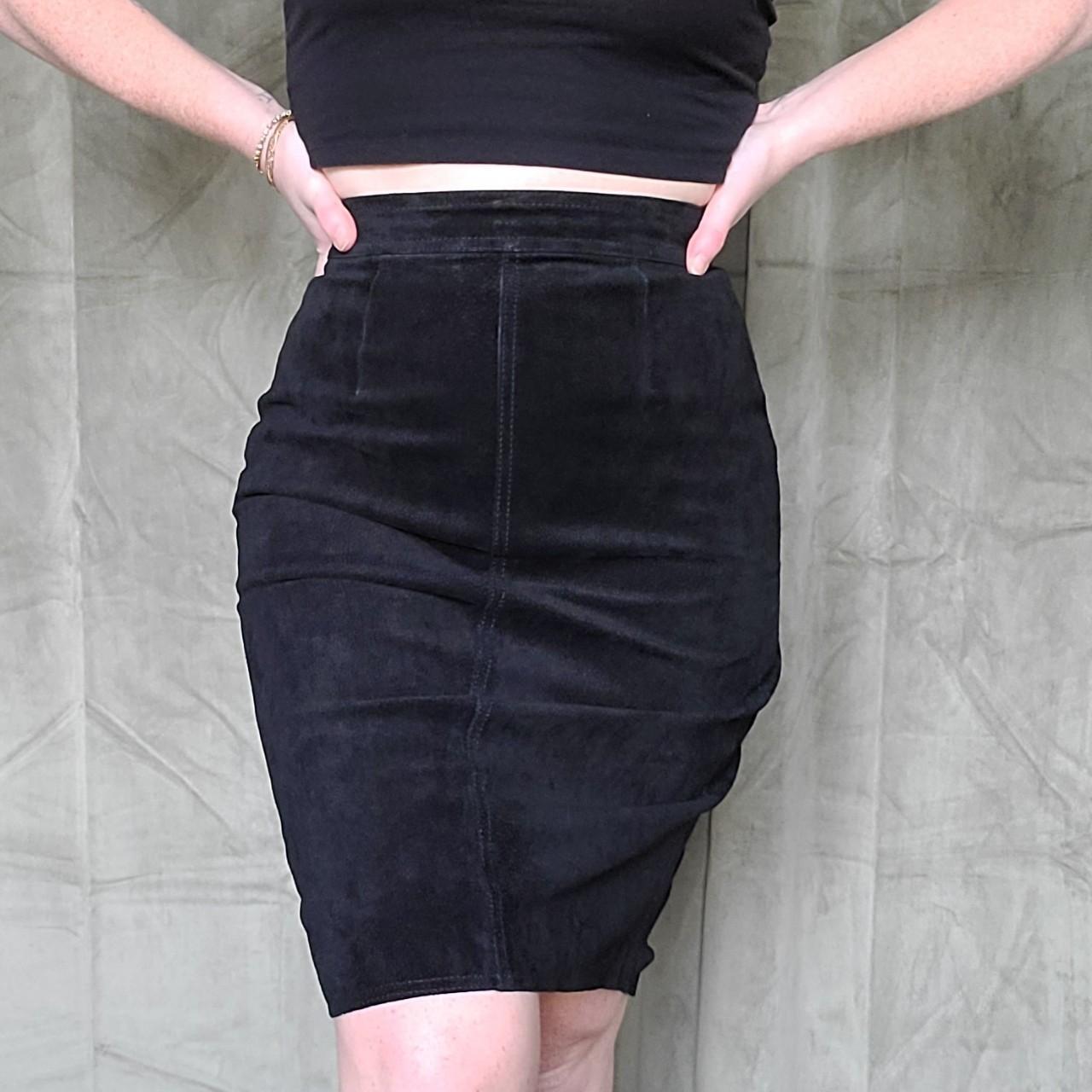 Black leather outlet pencil skirt 90s