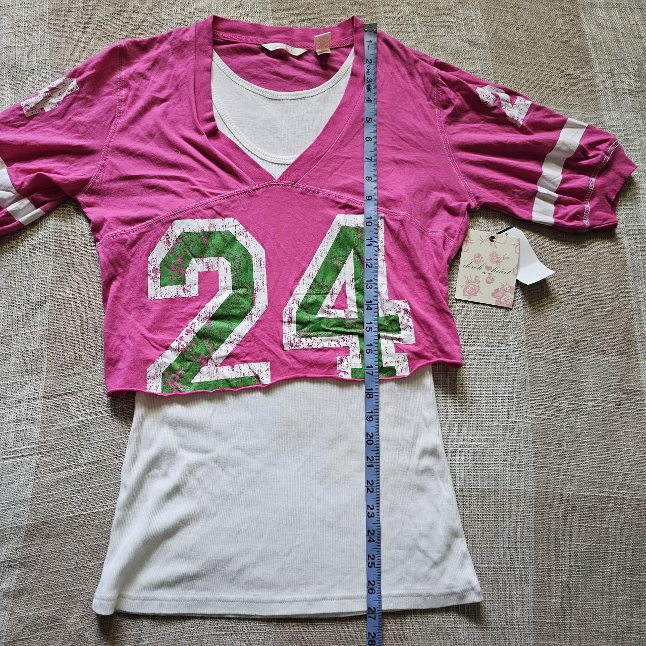 Brand: Derek Heart pink and black #10 jersey sz M - Depop