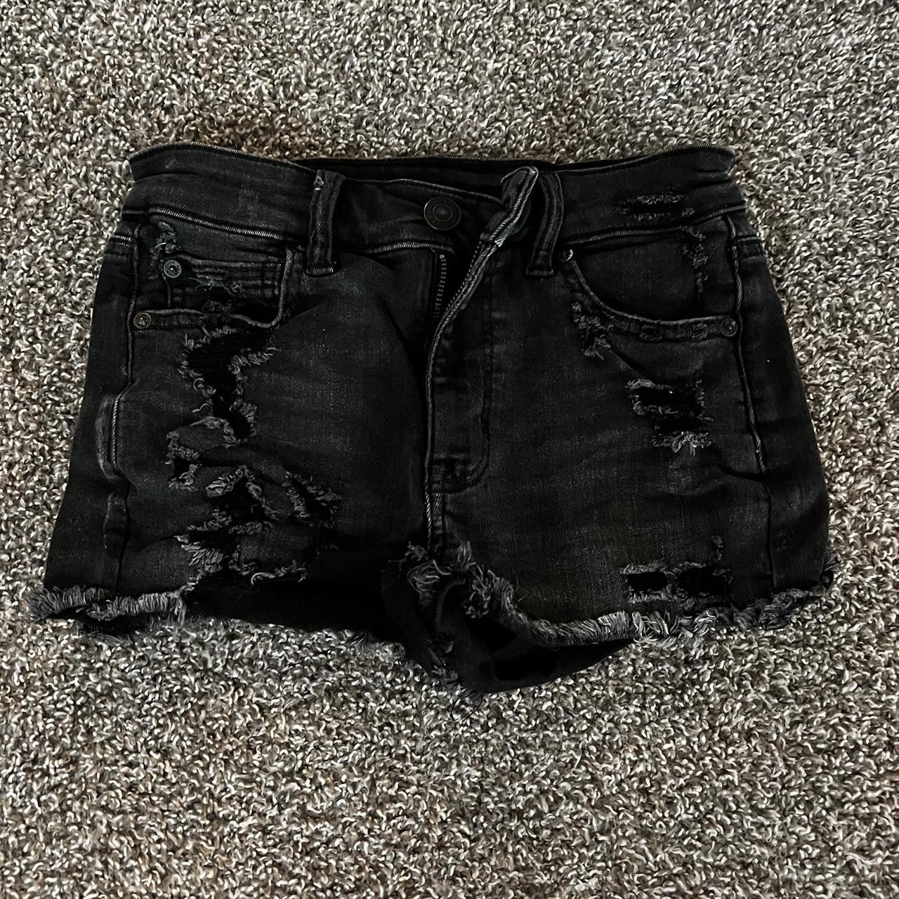 Black jean shorts american eagle hotsell