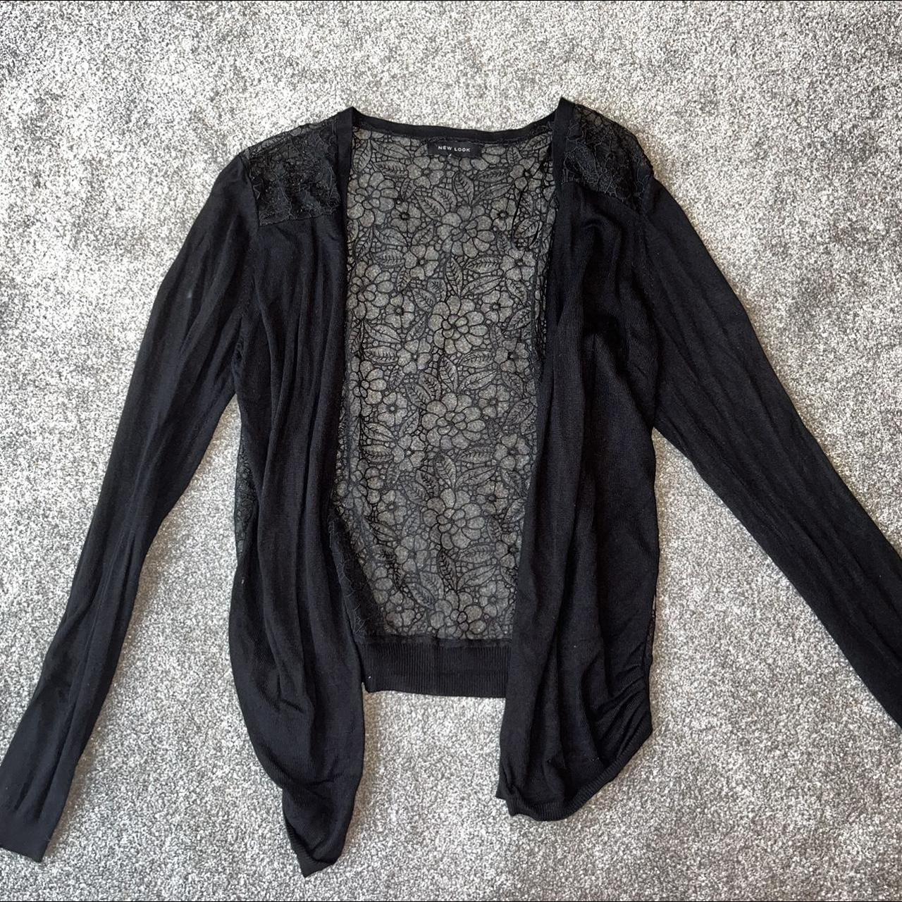 Black Floral Lace Back Cardigan🖤 New Look Size... Depop