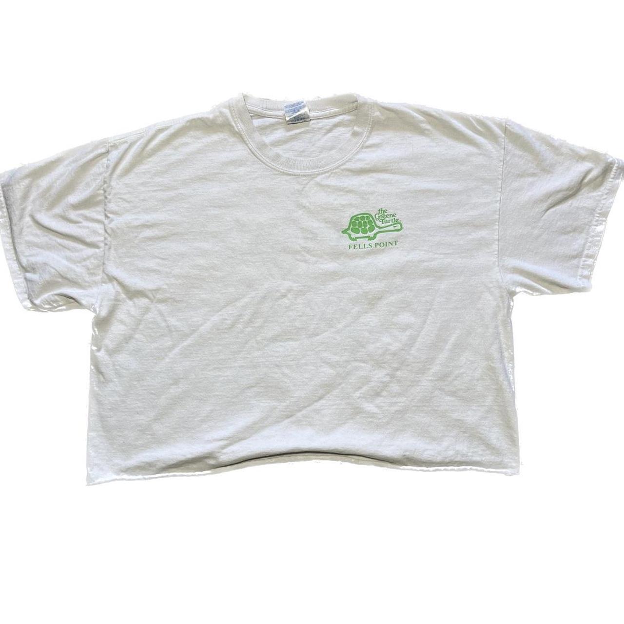 Men's White and Green T-shirt | Depop