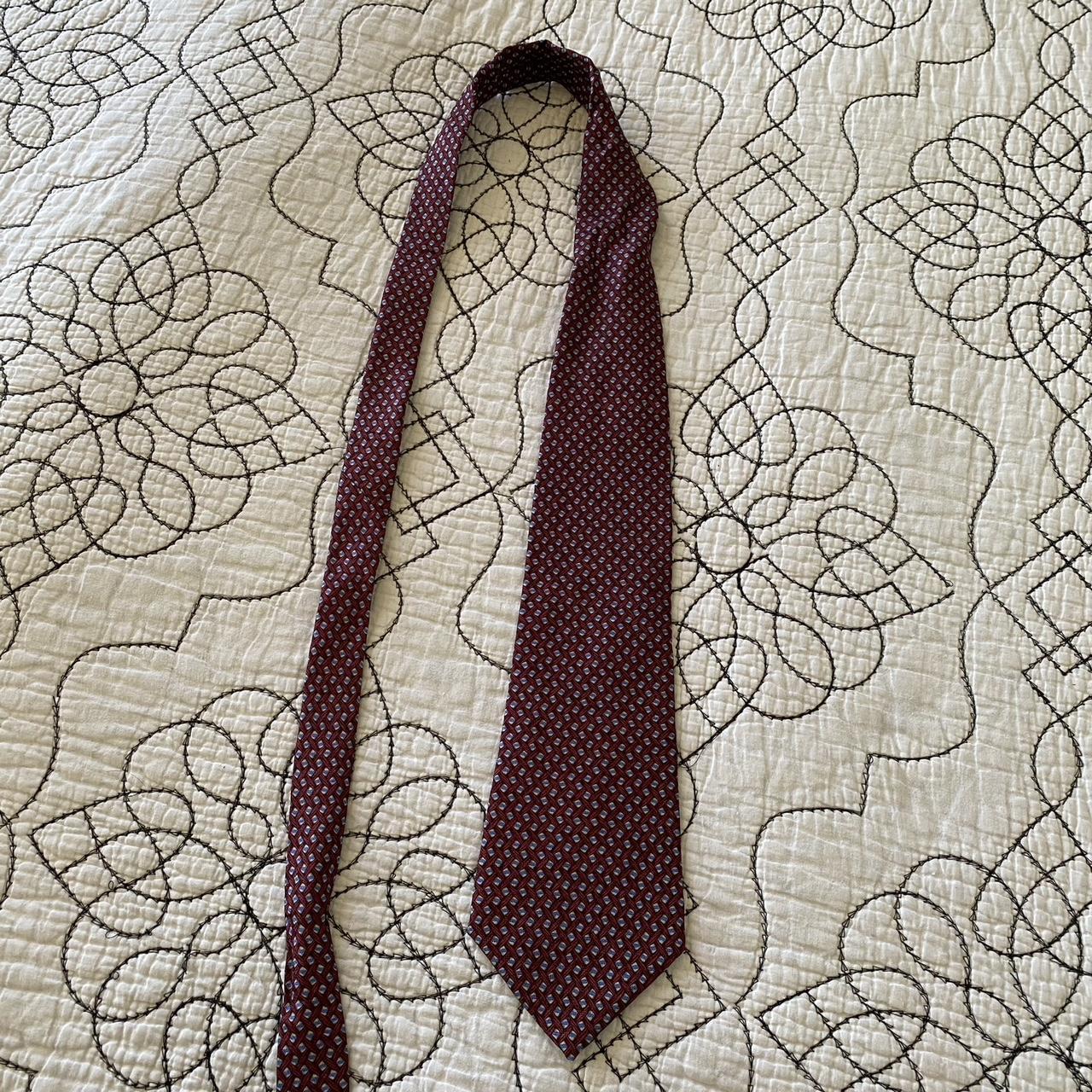 •Burgundy & Blue Men’s Tie• -Classic men’s tie -Very... - Depop