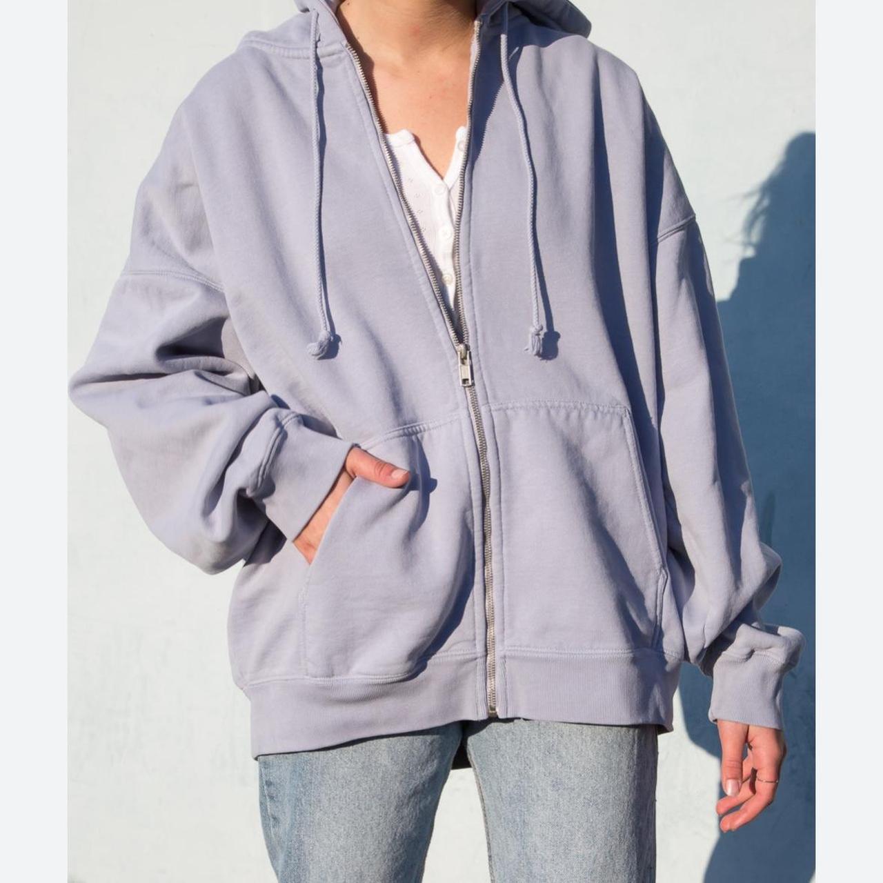Brandy Melville blue oversized zip-up hoodie