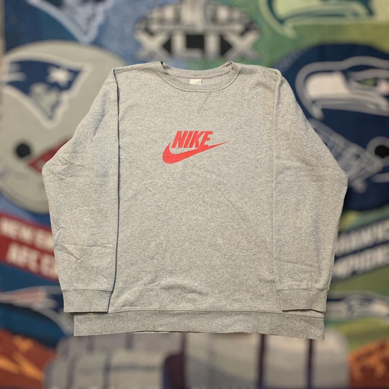 Grey NIKE SWEATSHIRT 90's Brand : Nike Size :... - Depop