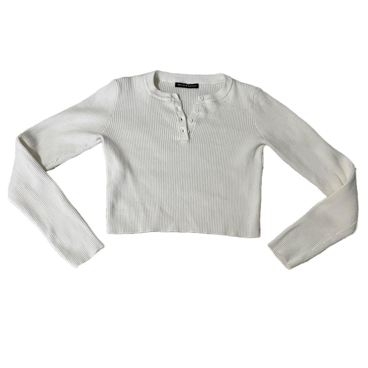 Brandy Melville White Long Sleeve Button-up Shirt Women Size Small