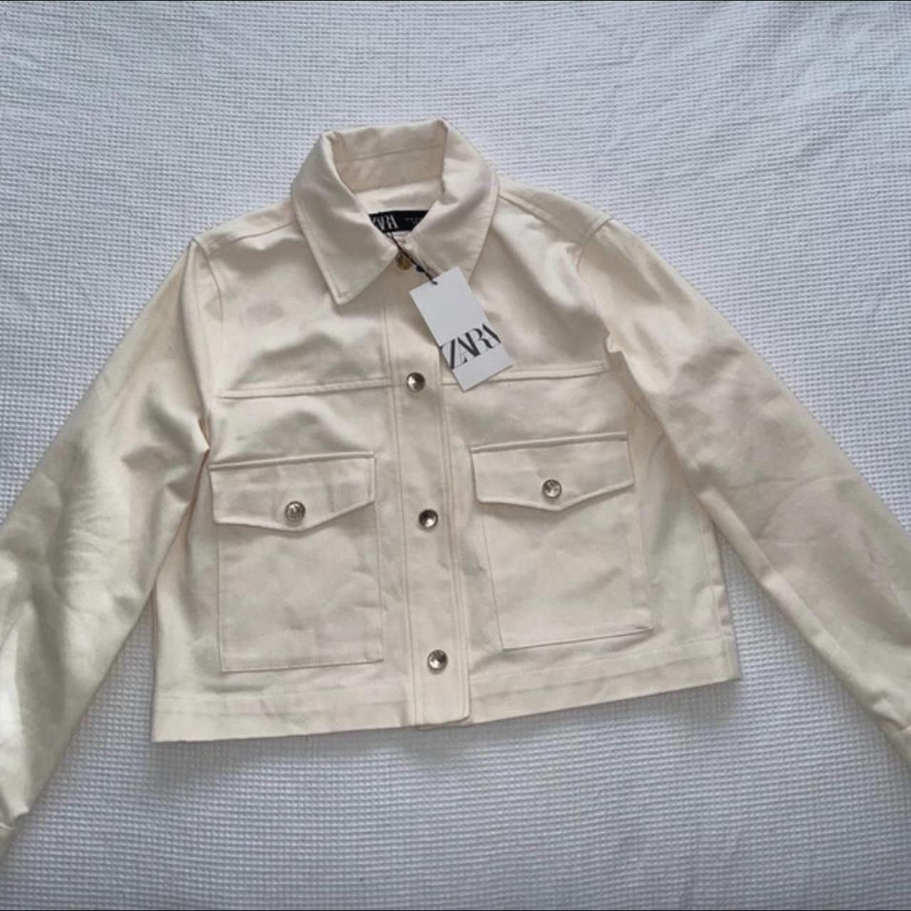 Cotton Jacket with golden buttons front patch... Depop