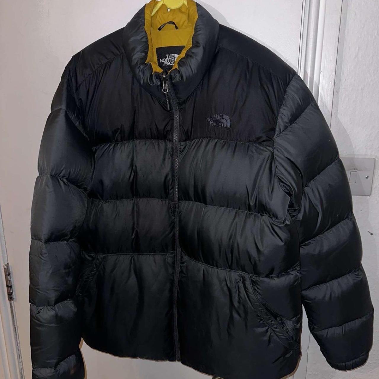 Black northface puffer - yellow inside. As you can... - Depop