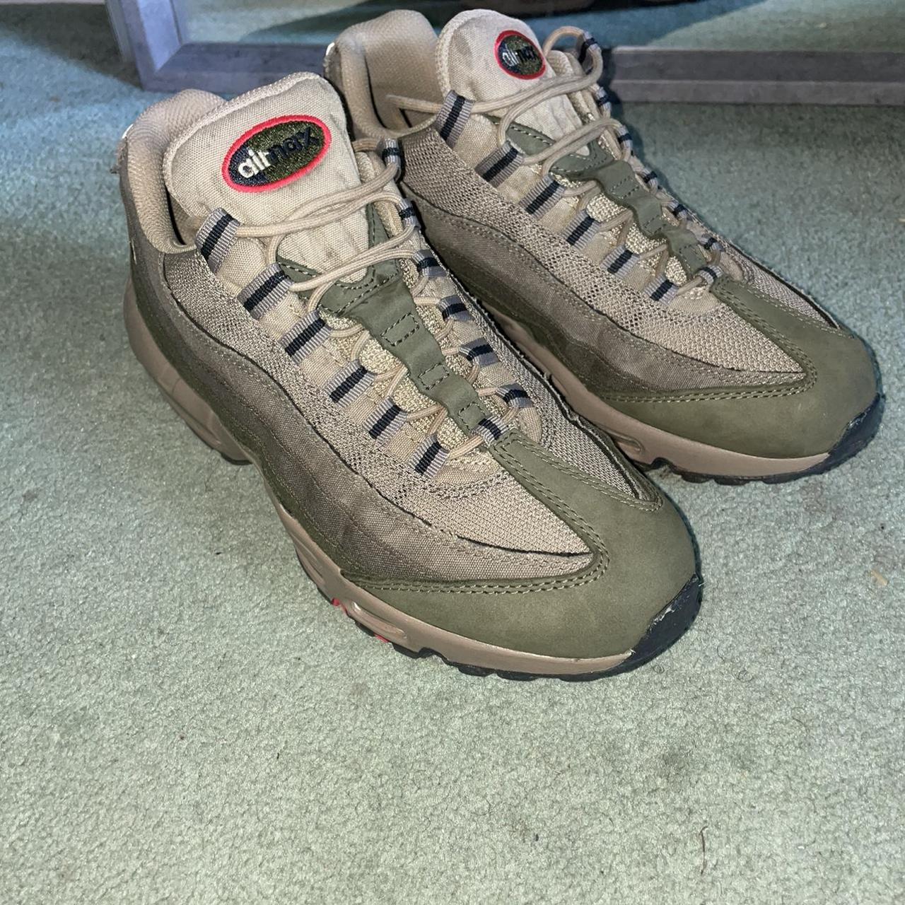 Nike AIR MAX 95s - Medium Olive Condition: 10/10... - Depop