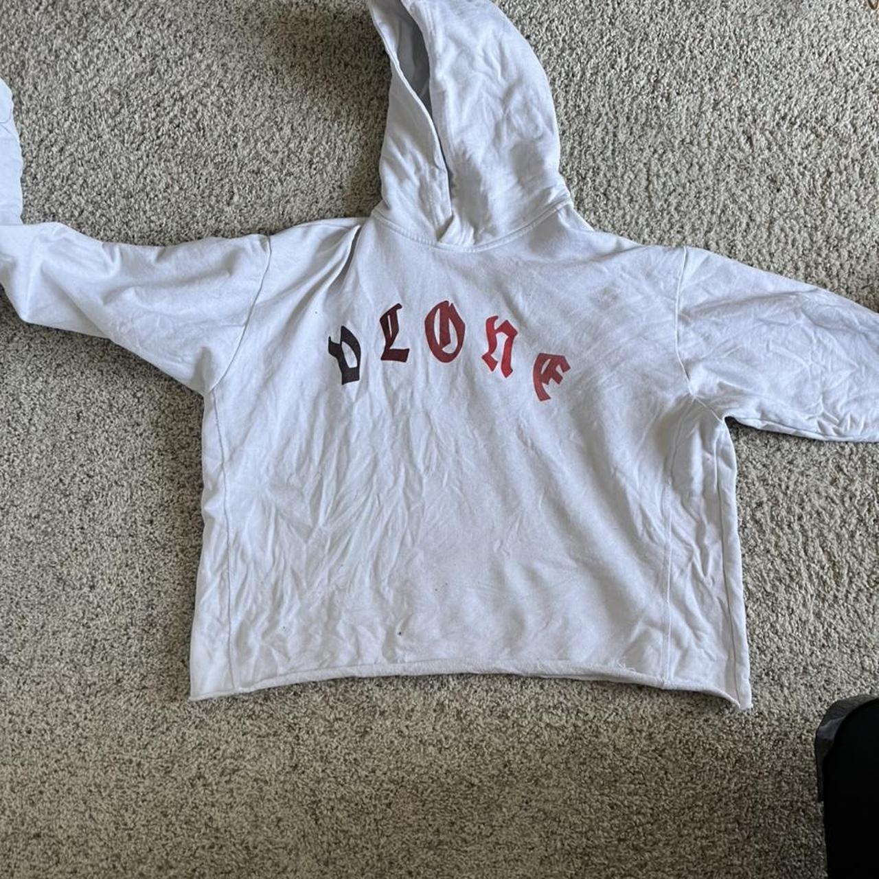 Depop Vlone Hoodie White And Red VLONE X Pop Smoke Stop Snitching