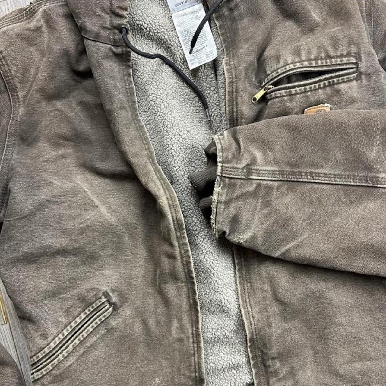 Vintage Carhartt Jacket Sherpa Lined Perfect fade &... - Depop