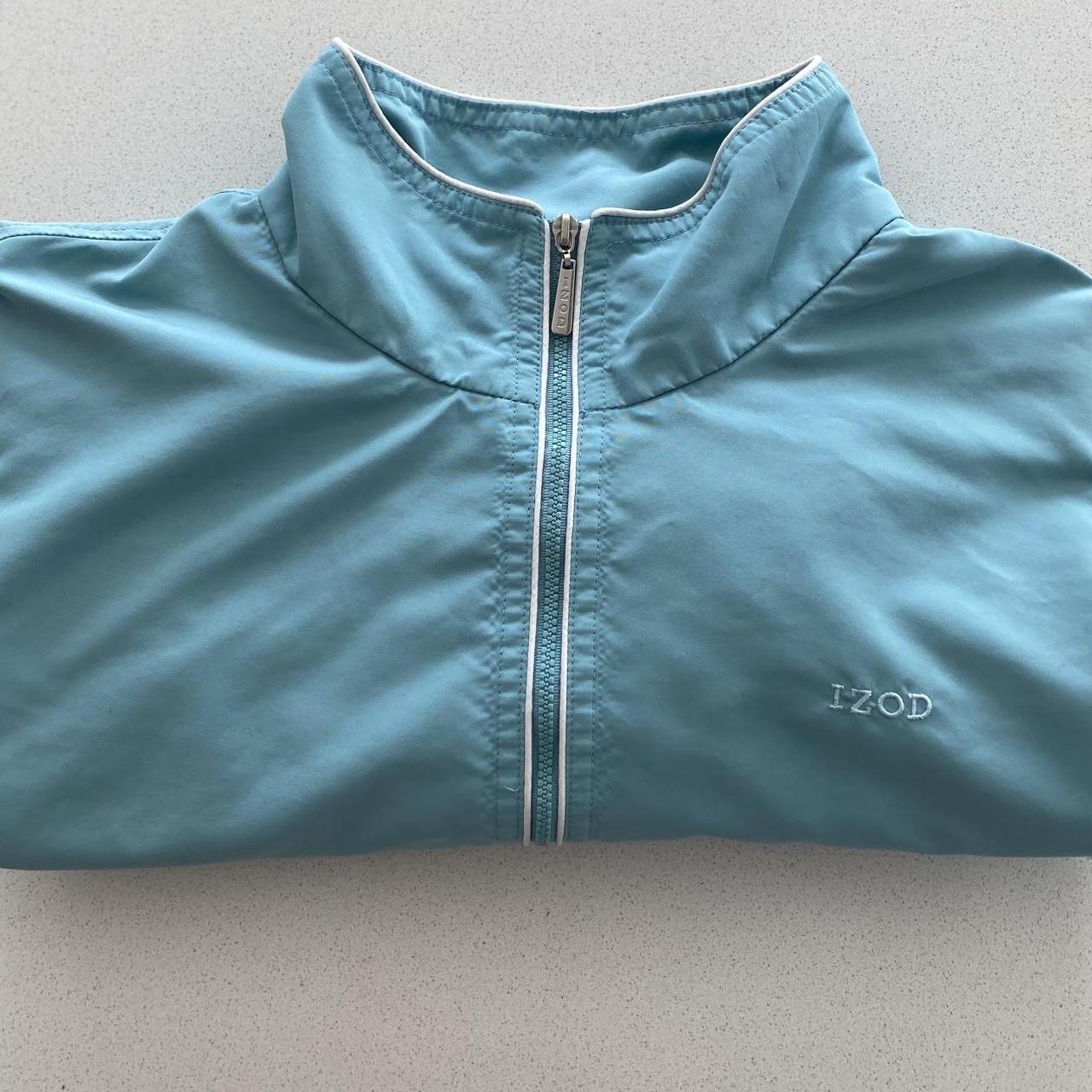 Izod Women's Blue and Green Jacket Depop
