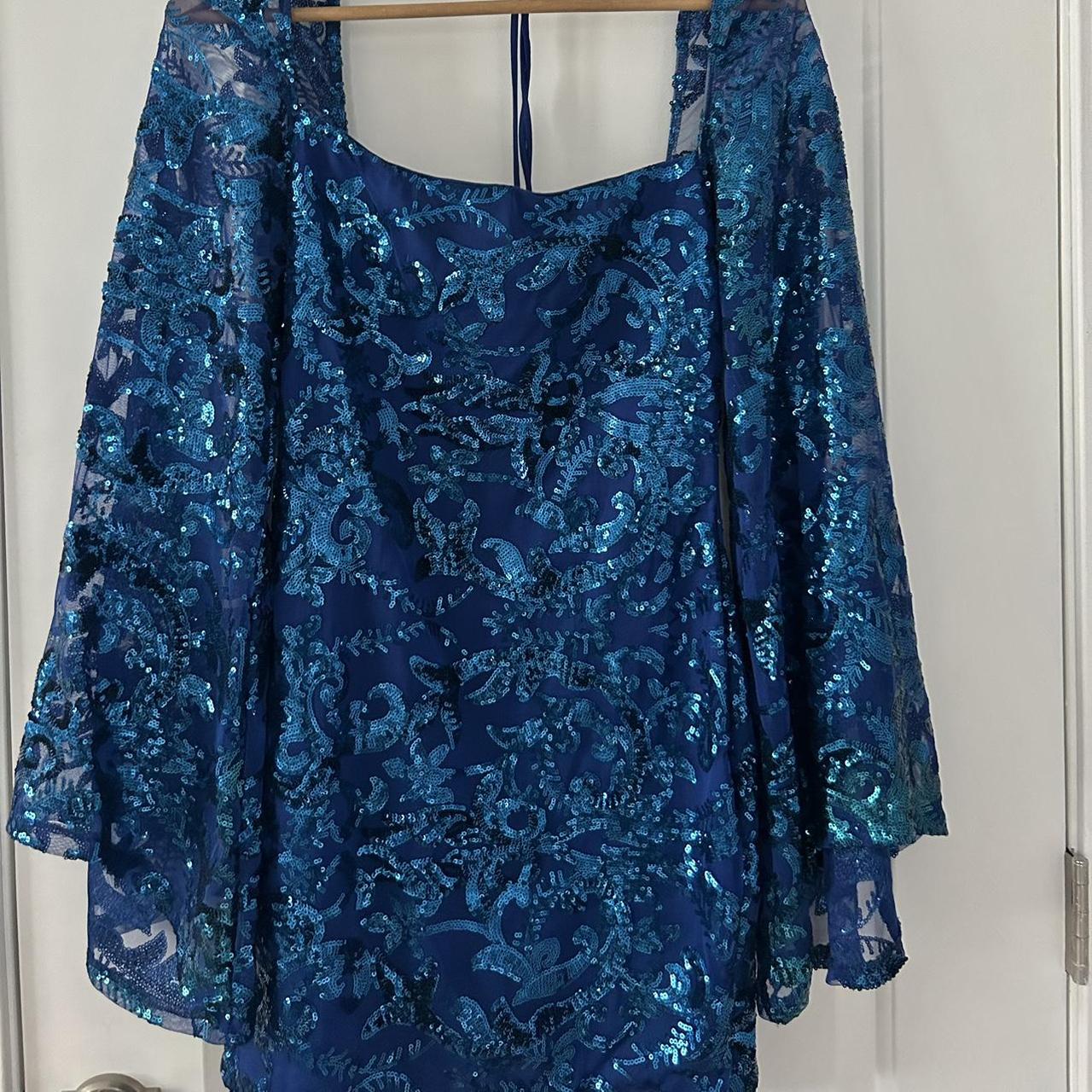 blue lucy in the sky dress only worn once size... Depop