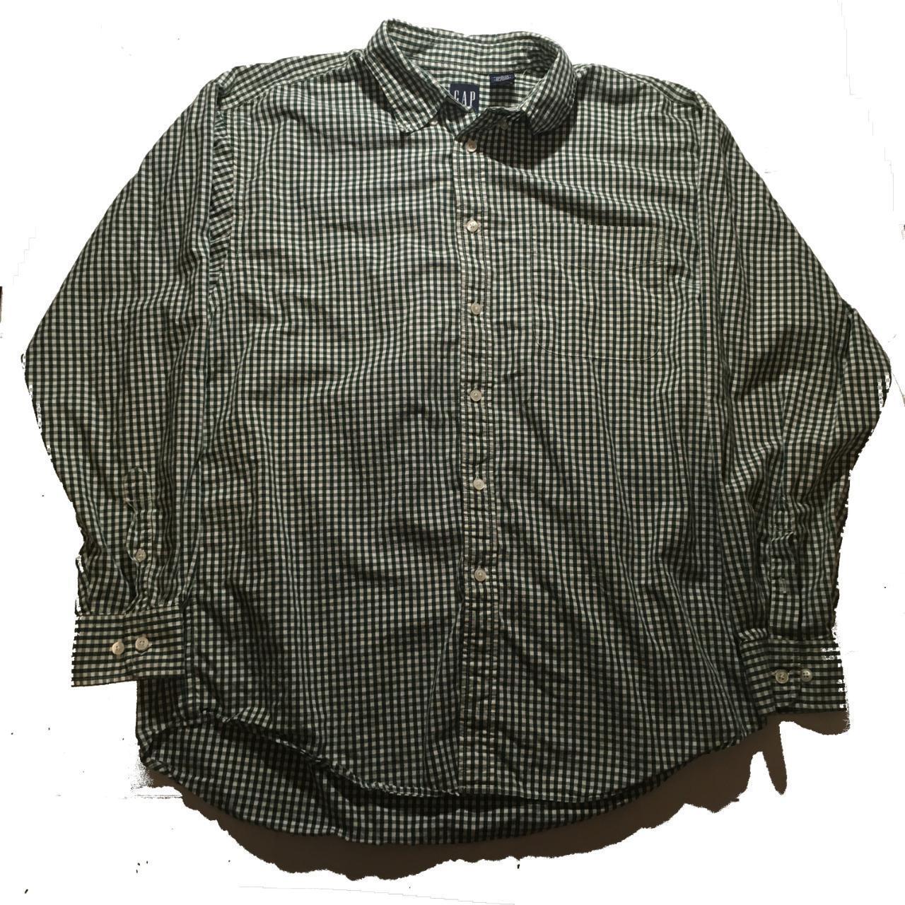 トップス 00s OLD GAP check shirt Green GAP Large Green / White Vintage 2000s Y2K Checkered | Depop