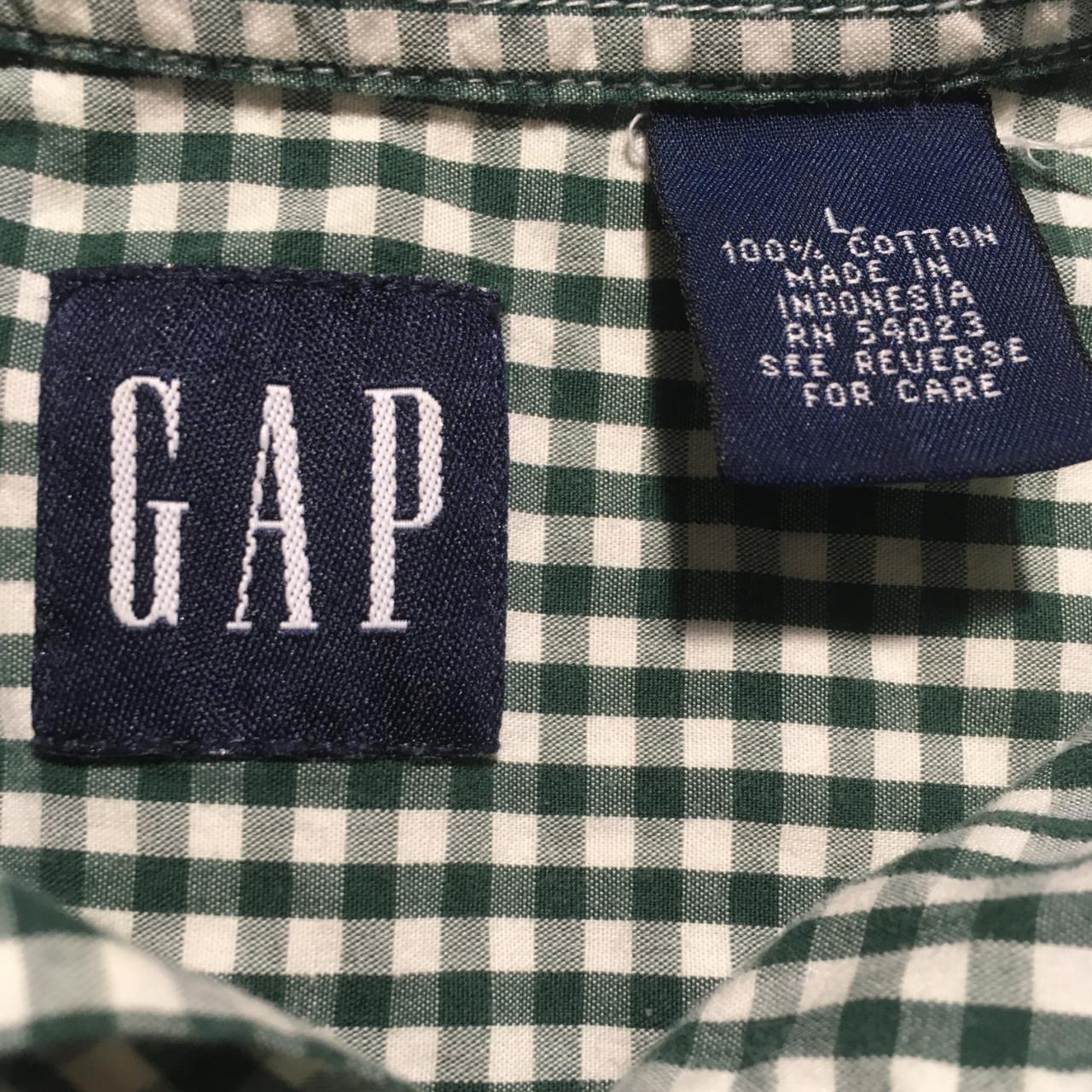 GAP Large Green / White Vintage 2000s Y2K Checkered | Depop