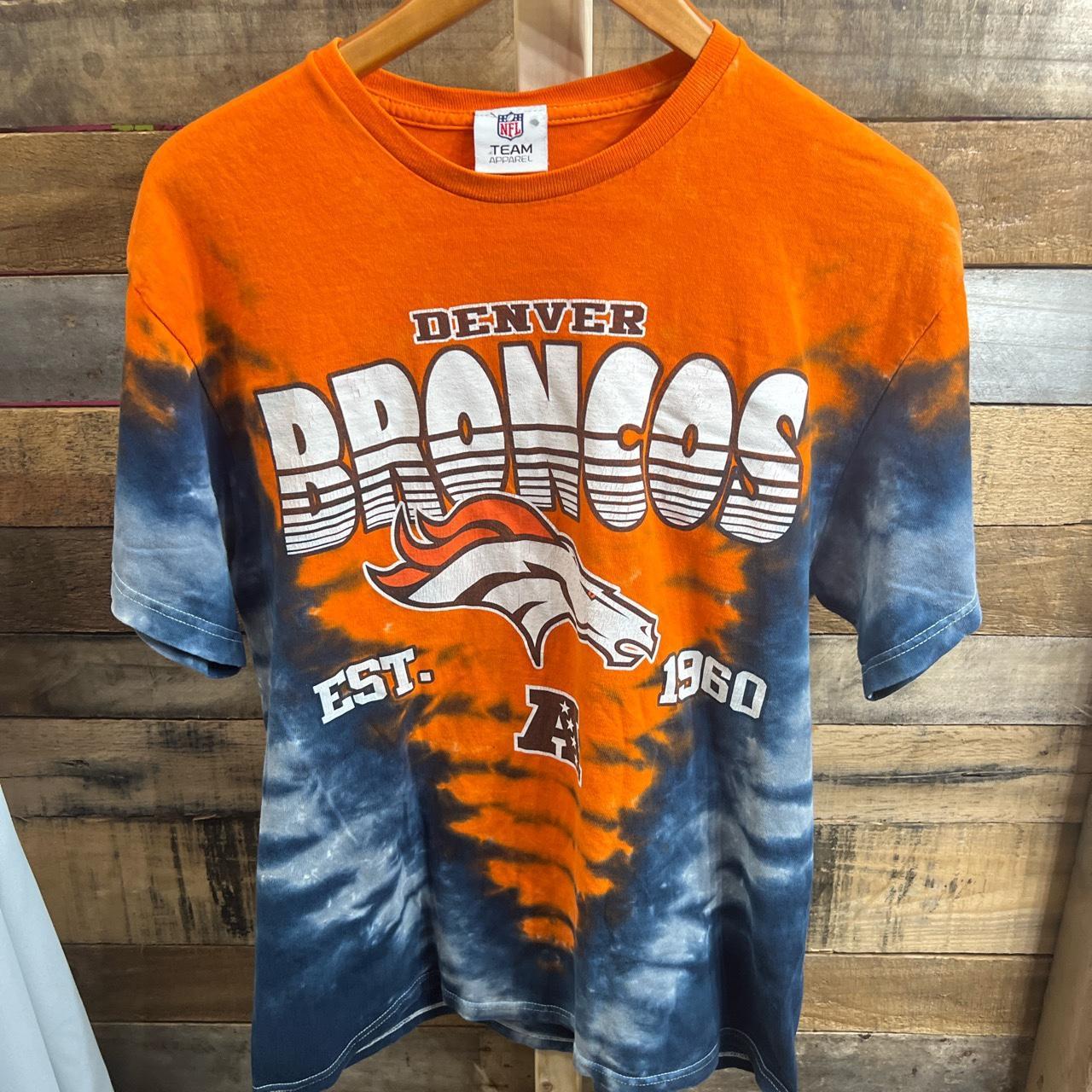 NFL Team Apparel Mens Denver Broncos T-Shirt, Blue - Size XL