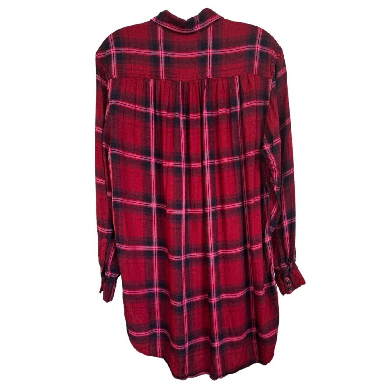 H&M LOGG Women's Button Down Long Flannel Shirt Depop