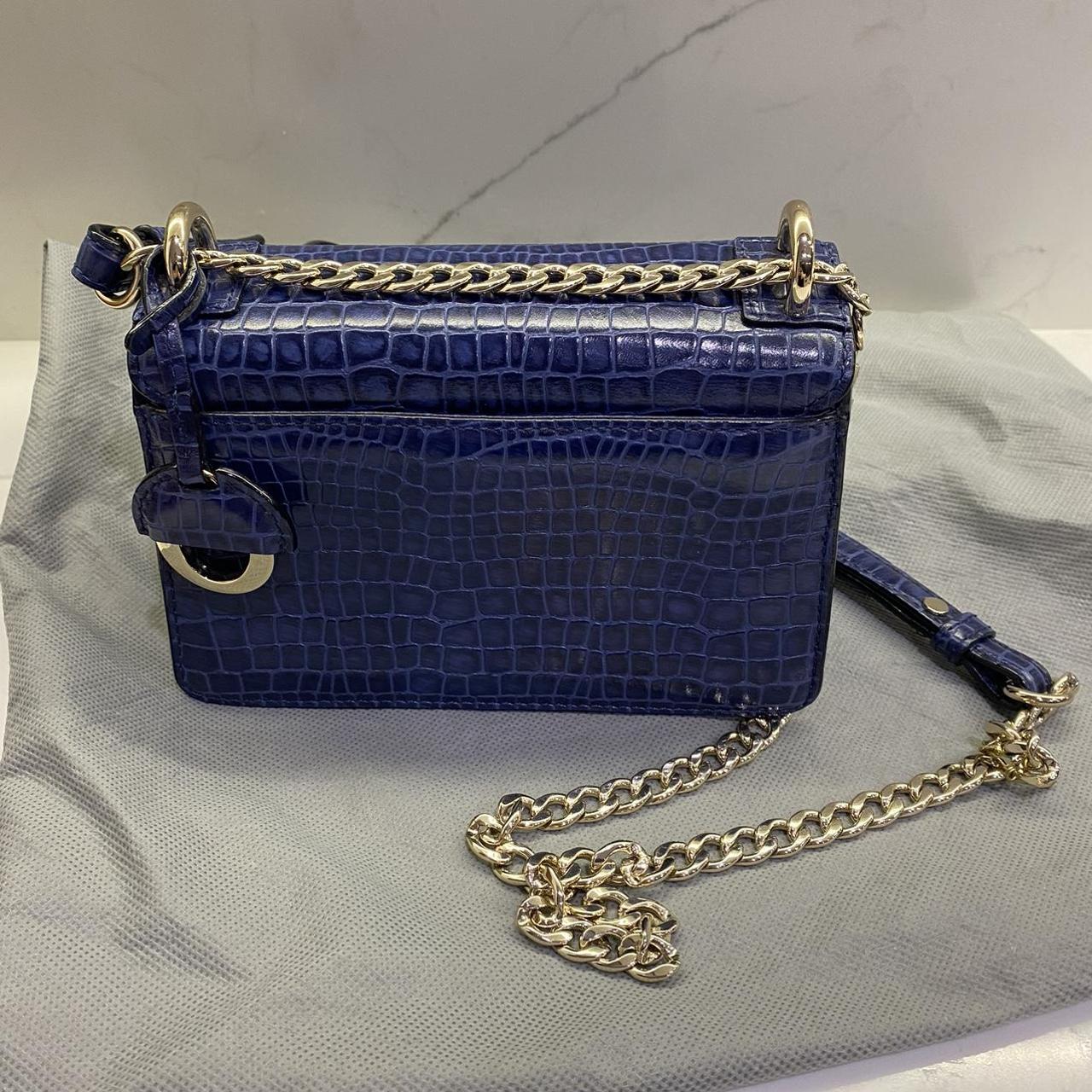 Oroton blue leather bag No marks on Exterior Small... - Depop