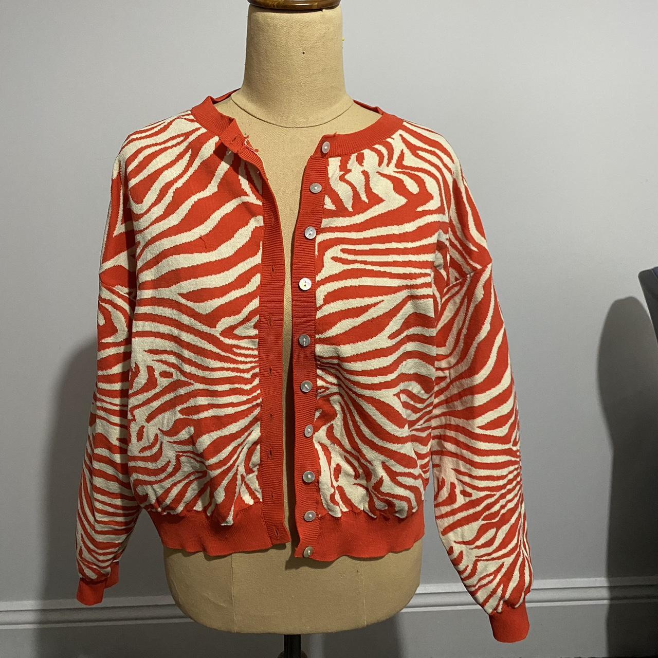 Zara Red Zebra Print Cardigan Hysteric Glamour Zebra Pattern