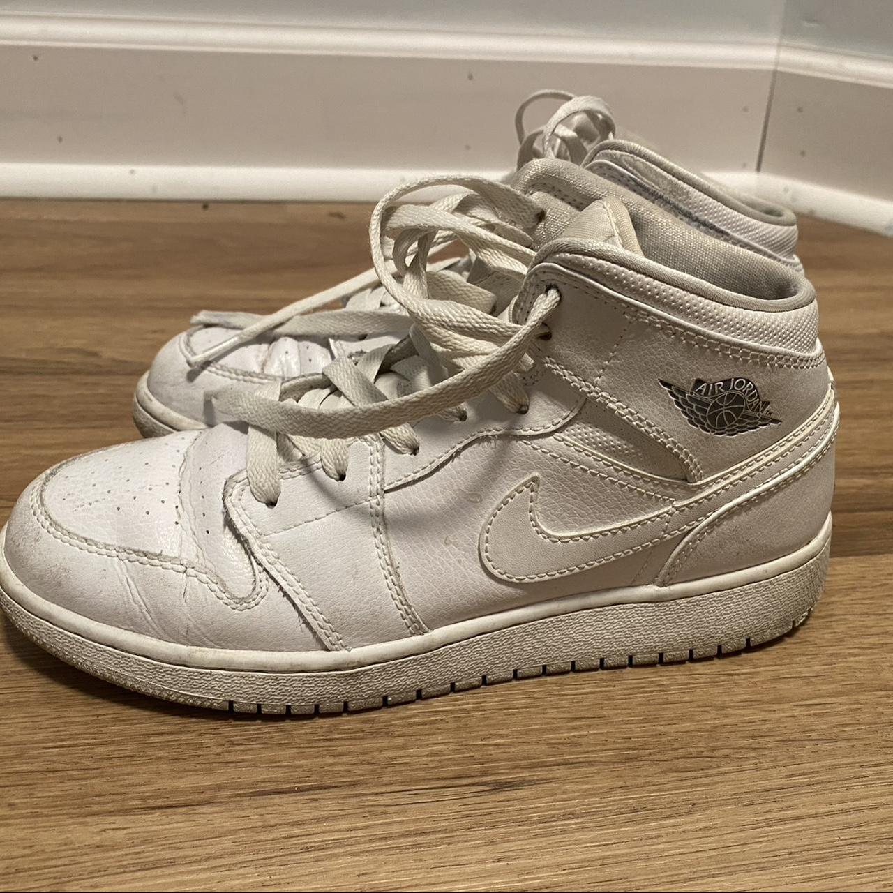 All White Jordan S In Womens Size Youth Size Depop