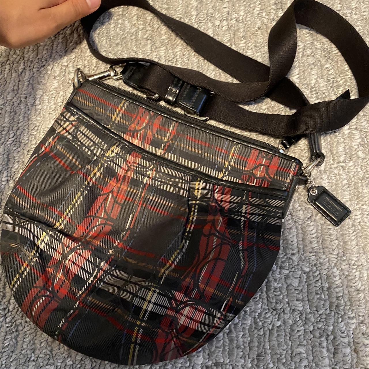 Coach Jamie Camera Bag with top Tartan Plaid Print (Red/Black/Multi)