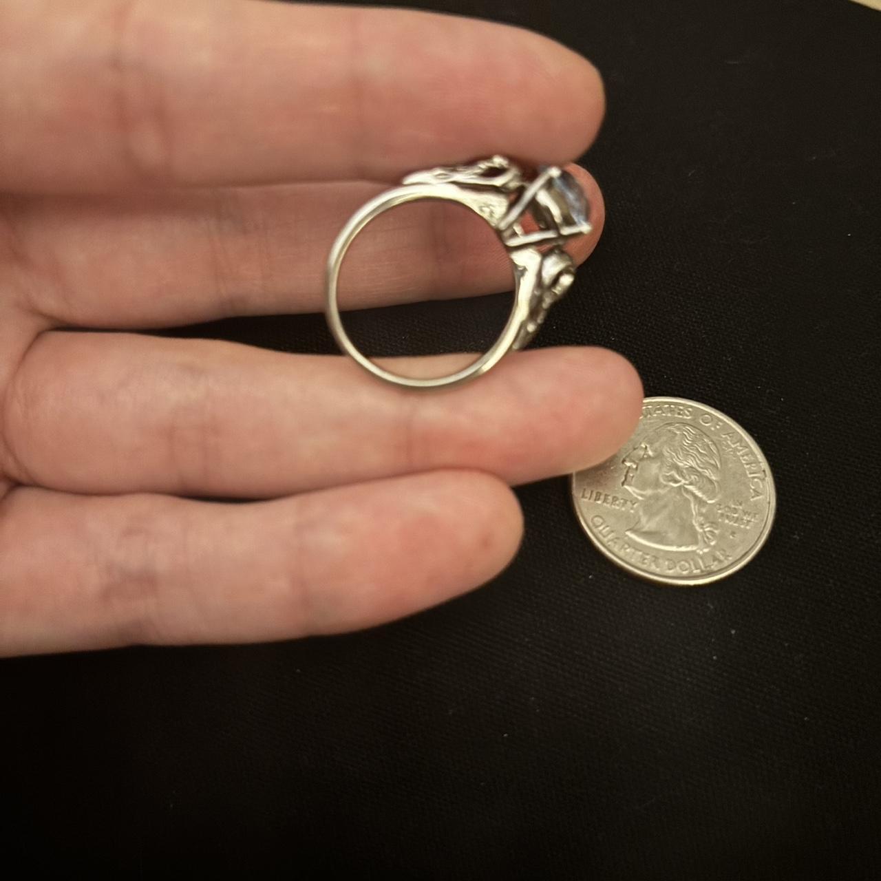 Women's Ring - Silver/Multi – Silver opal ring #r… - image 3