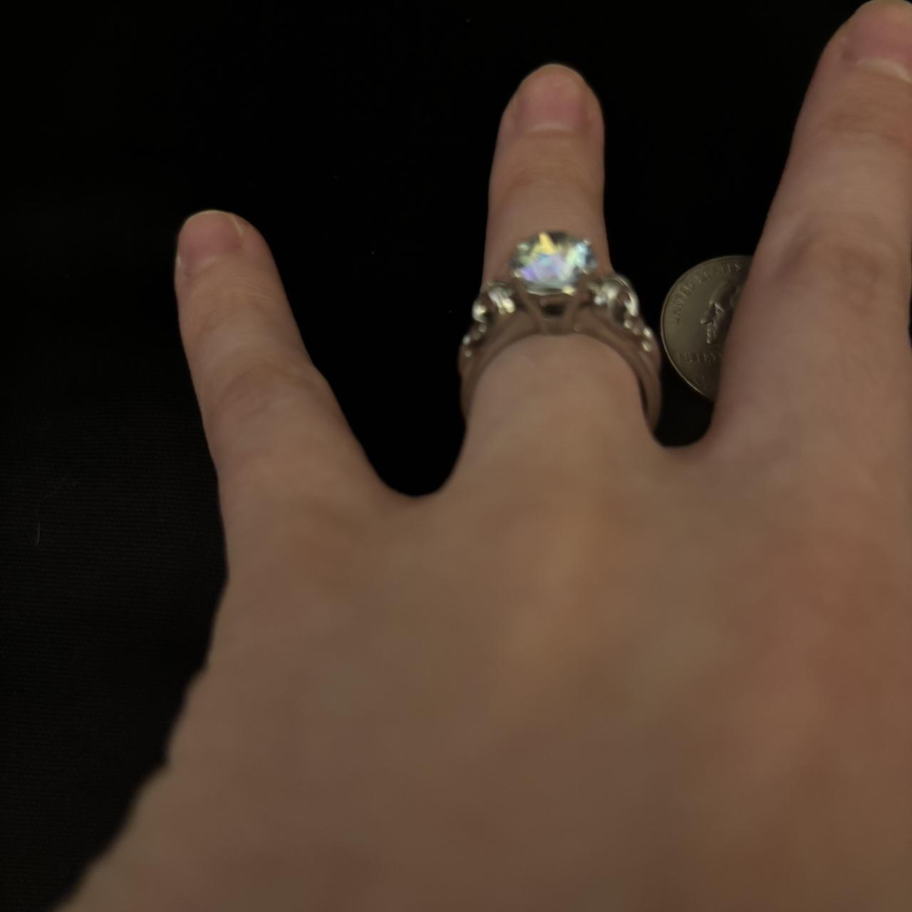 Women's Ring - Silver/Multi – Silver opal ring #r… - image 2