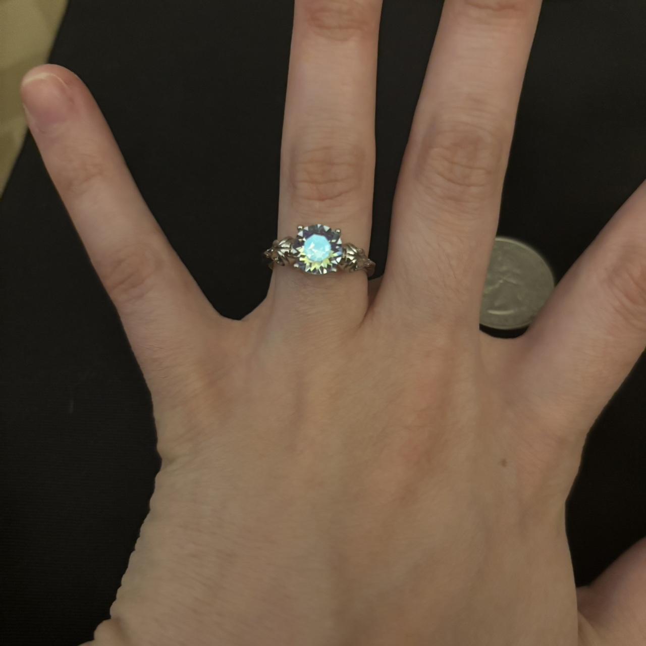 Women's Ring - Silver/Multi – Silver opal ring #r… - image 1