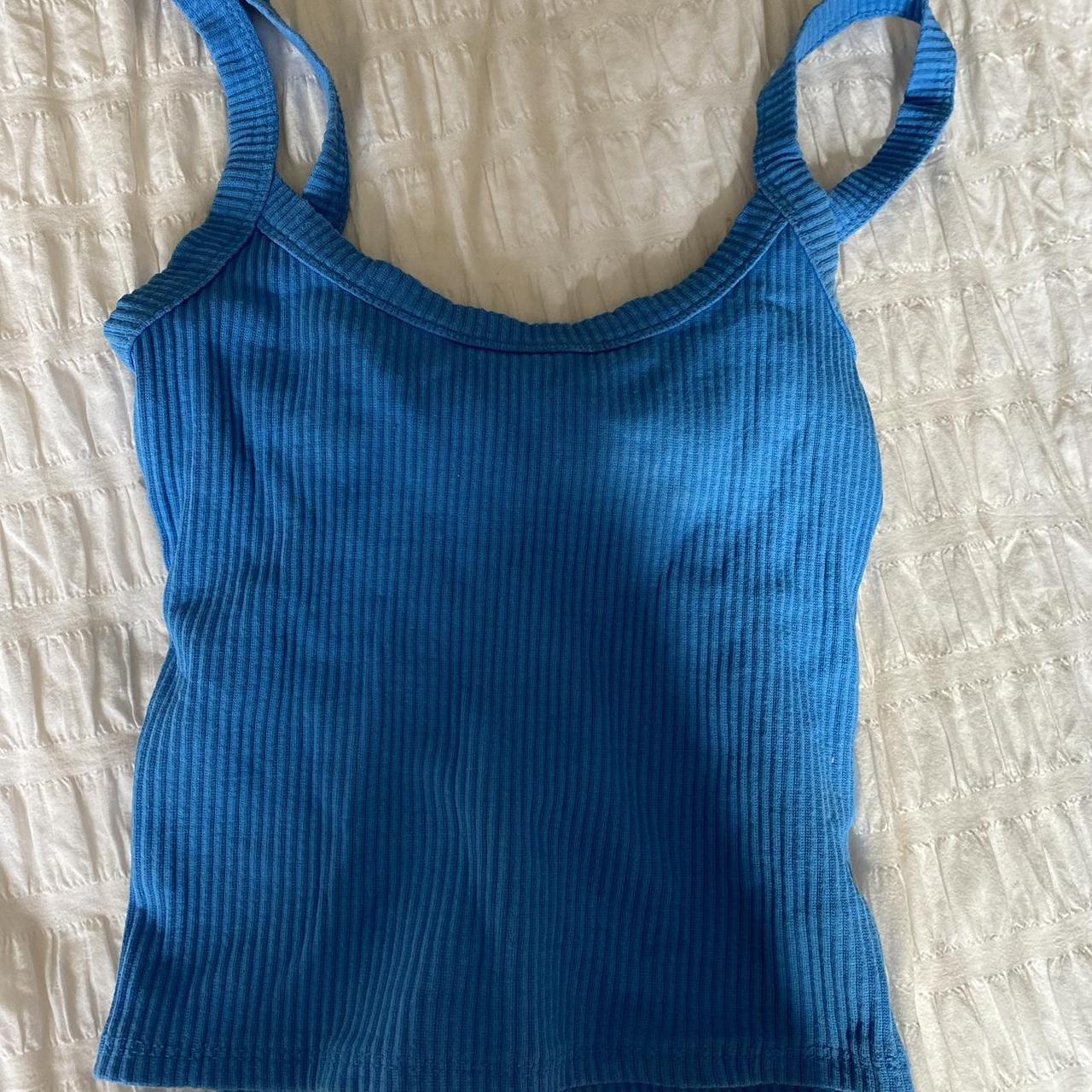 blue supre singlet top size xs (comfortably would... - Depop