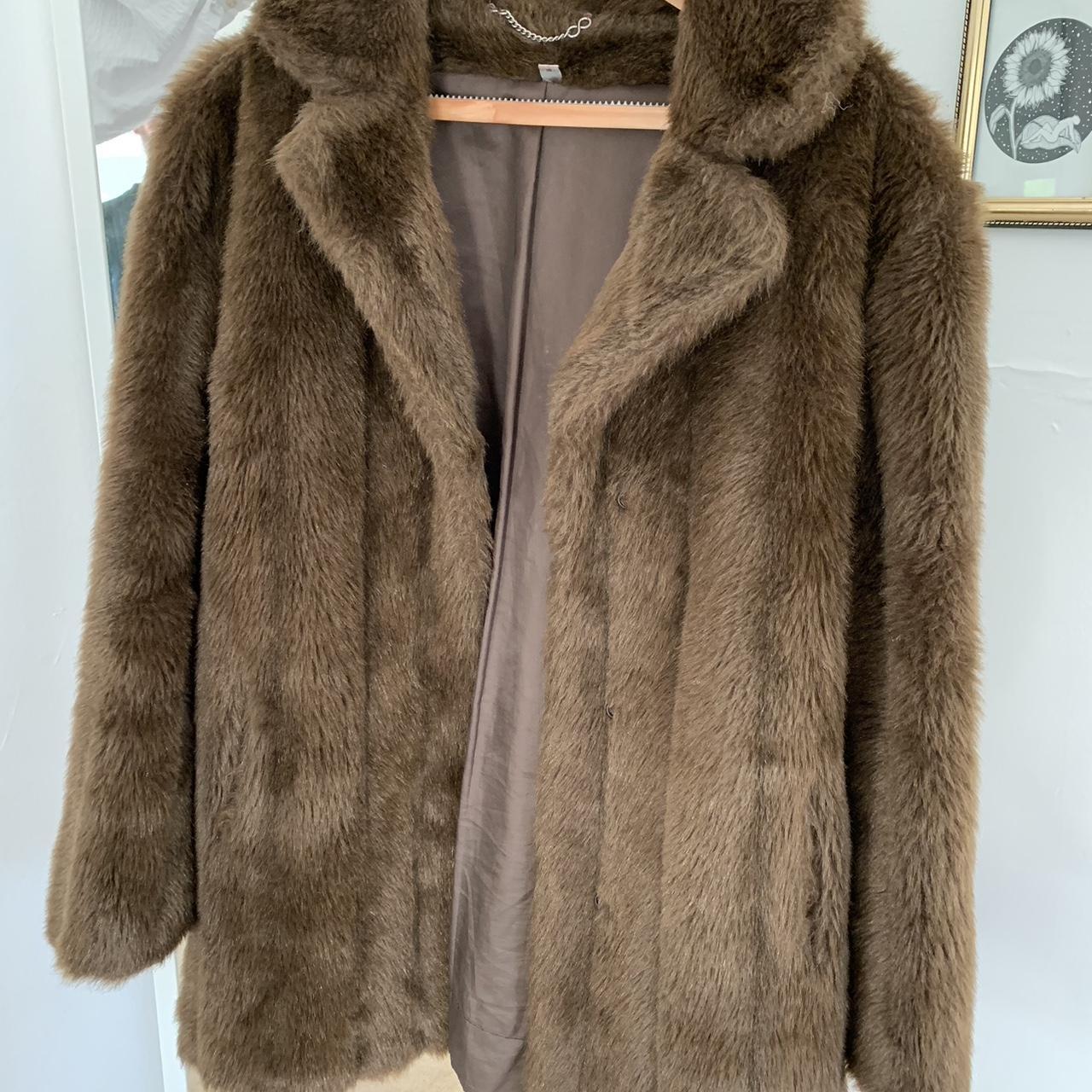 Vintage Faux Fur Brown Coat #vintagecoat... - Depop