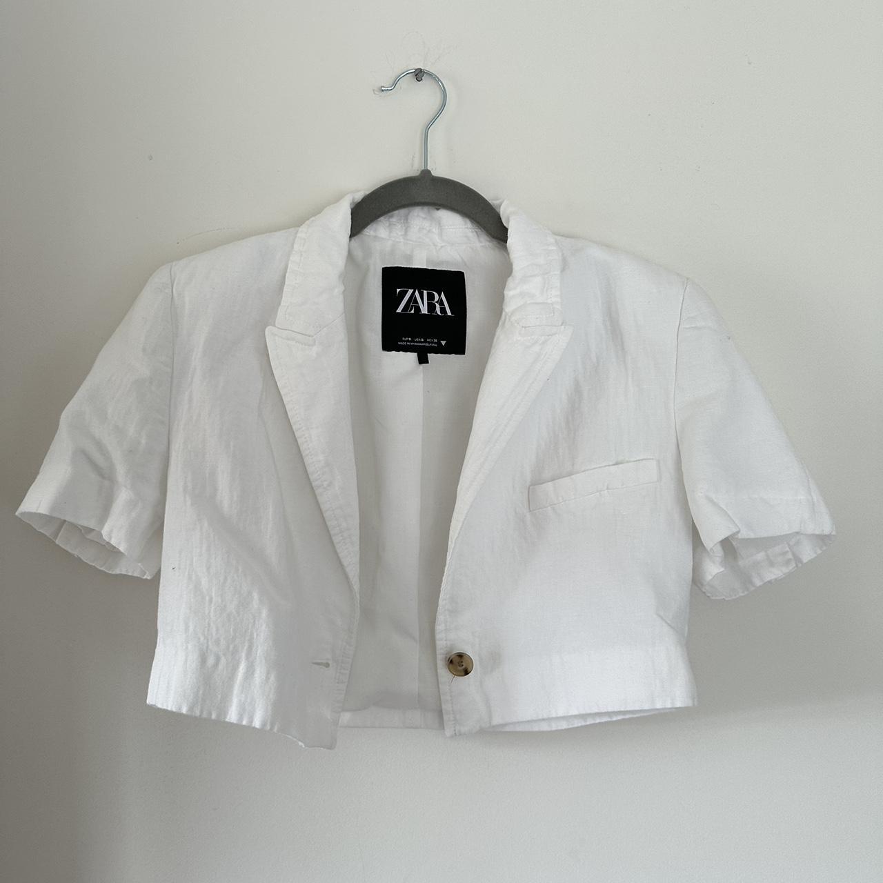 Zara Women's White Jacket Depop