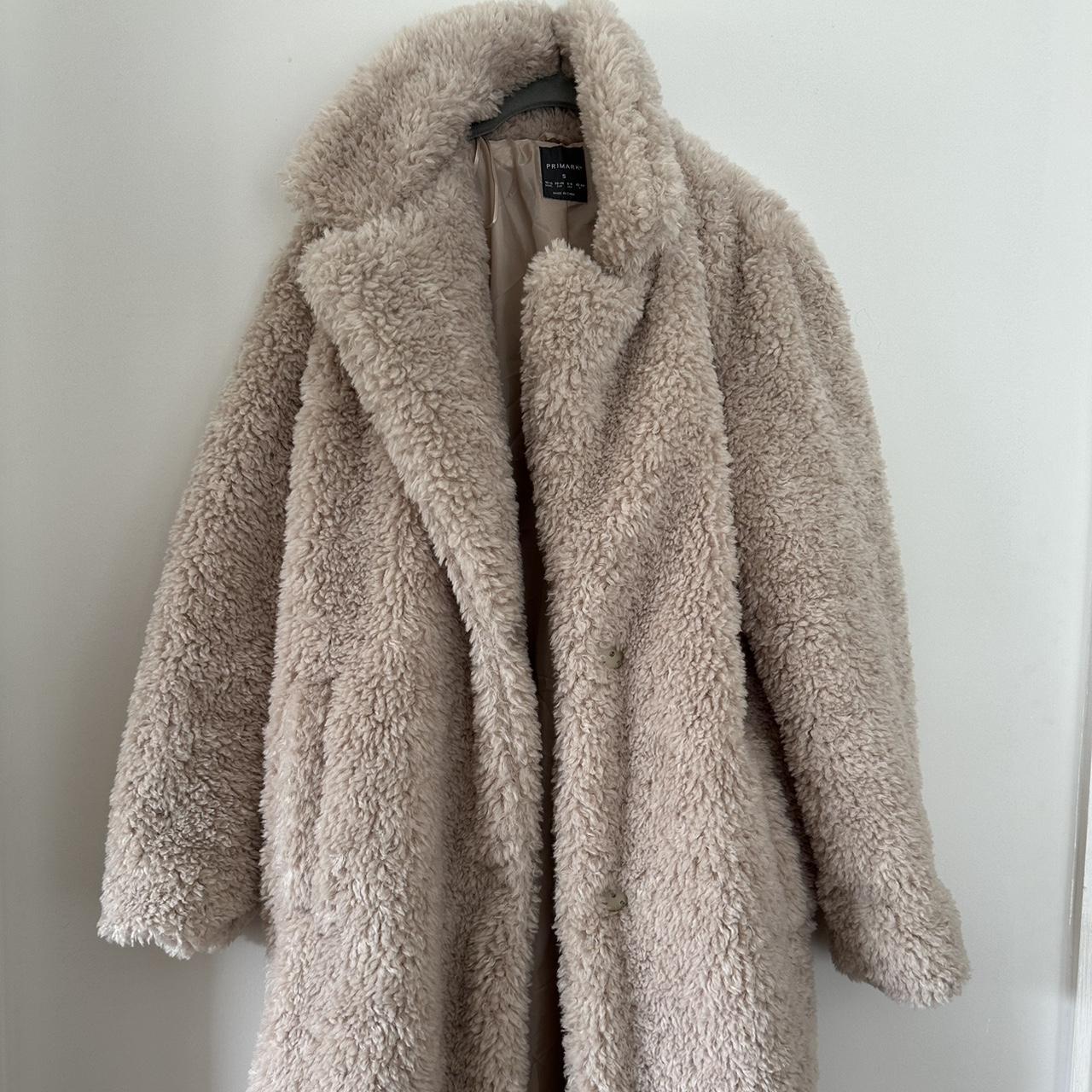 Primark faux fur teddy coat Excellent condition,... - Depop