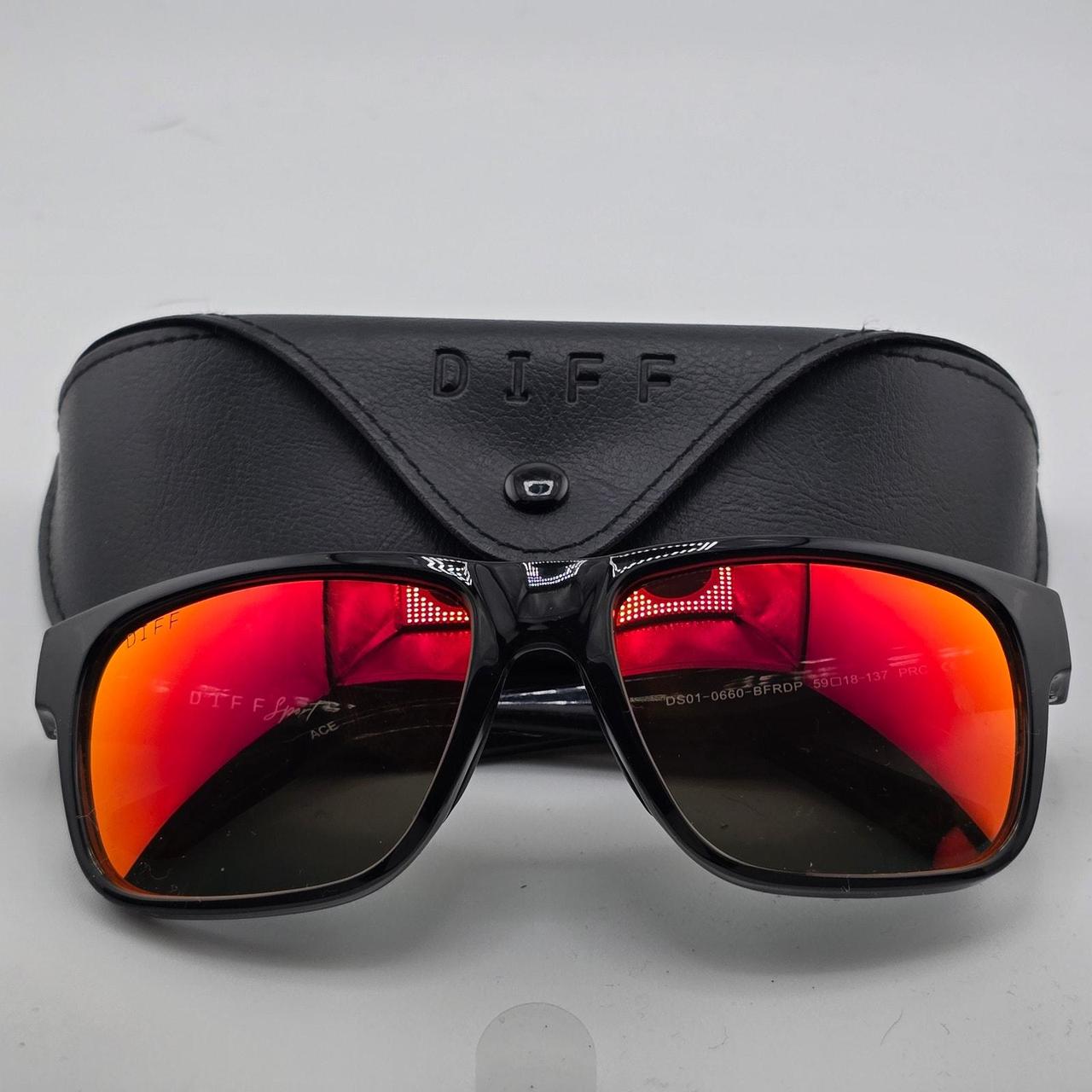 DIFF Men's Square Sunglasses - Black/Red – Diff E… - image 1