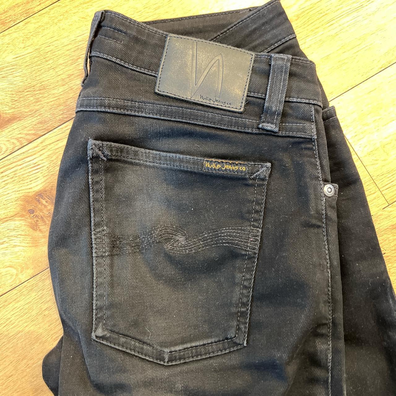 Black Nudie Jeans, barely worn. W28 L30 - Depop