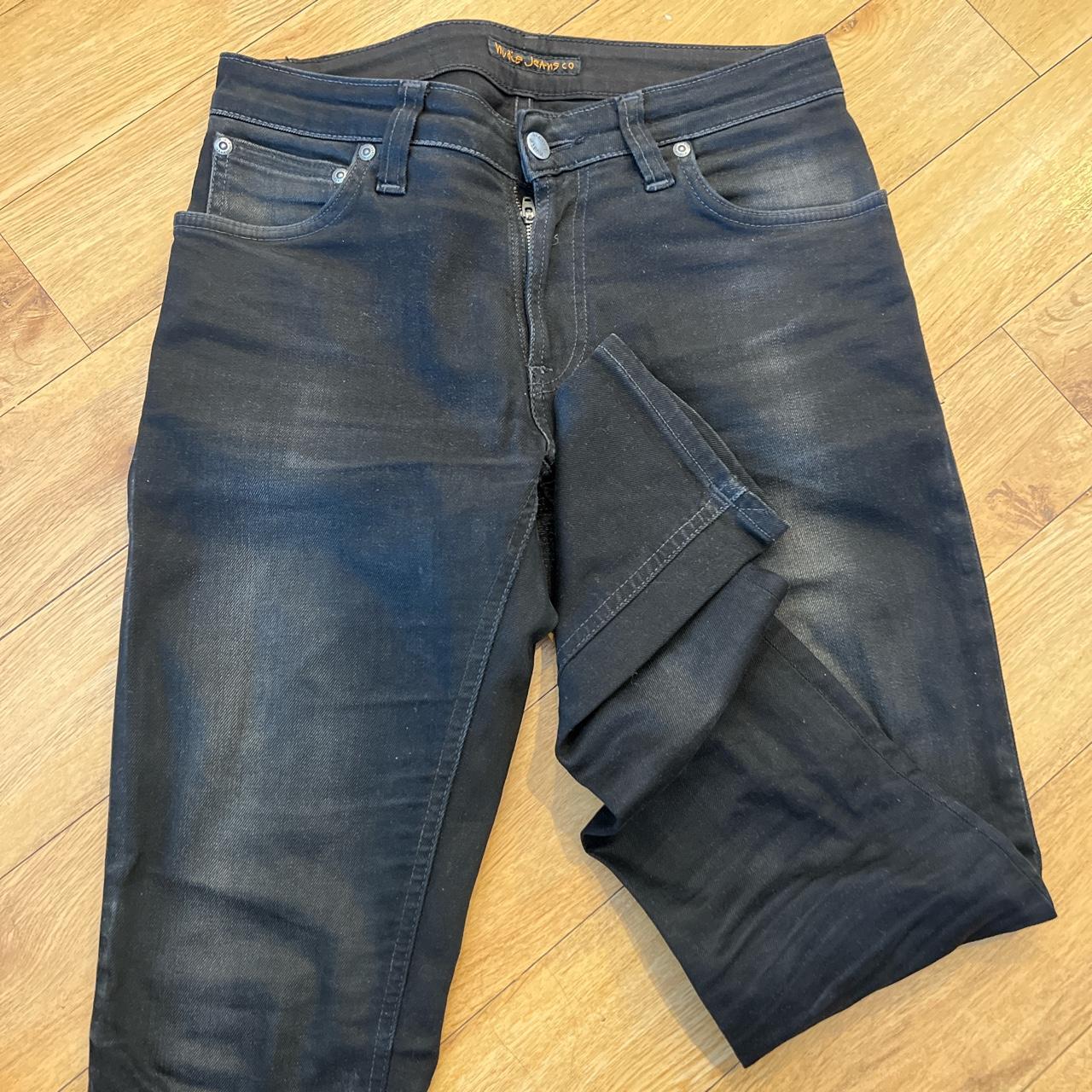 Black Nudie Jeans, barely worn. W28 L30 - Depop