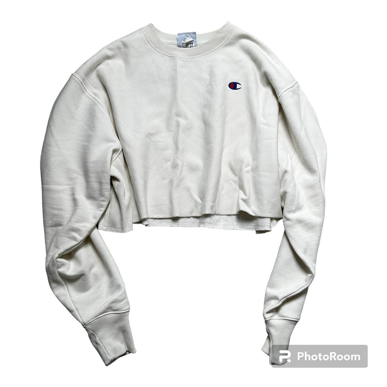 Champion cropped cheap sweatshirt white