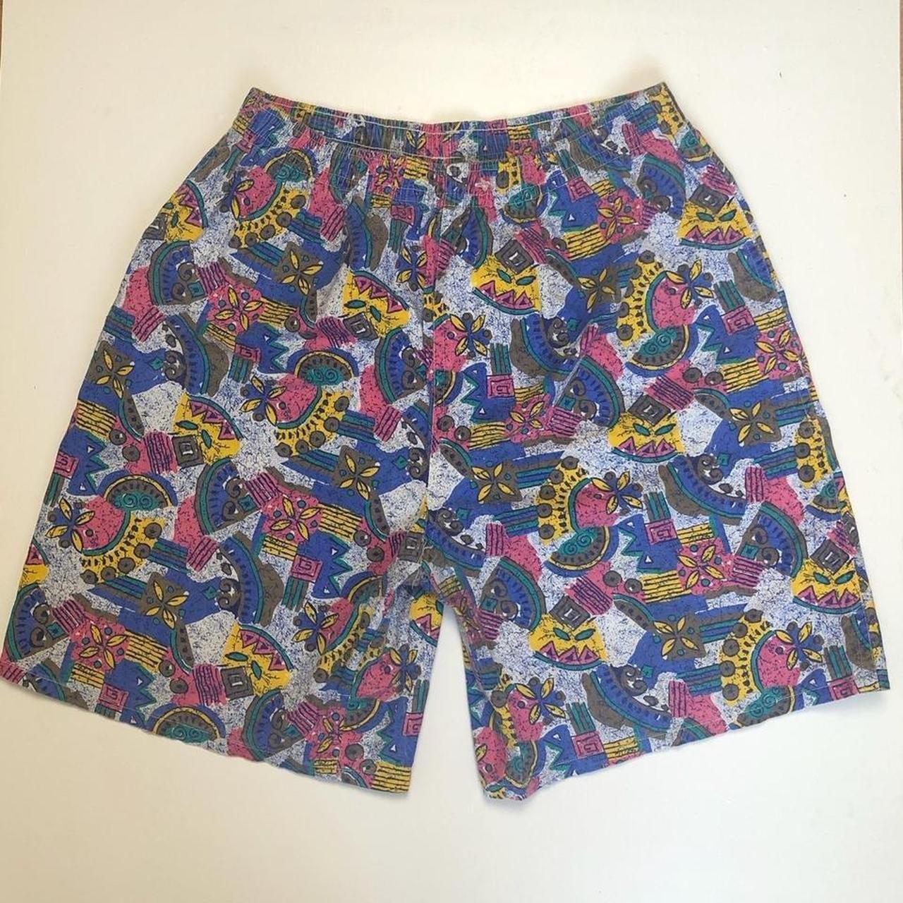 American Vintage Men's Blue and Pink Shorts | Depop