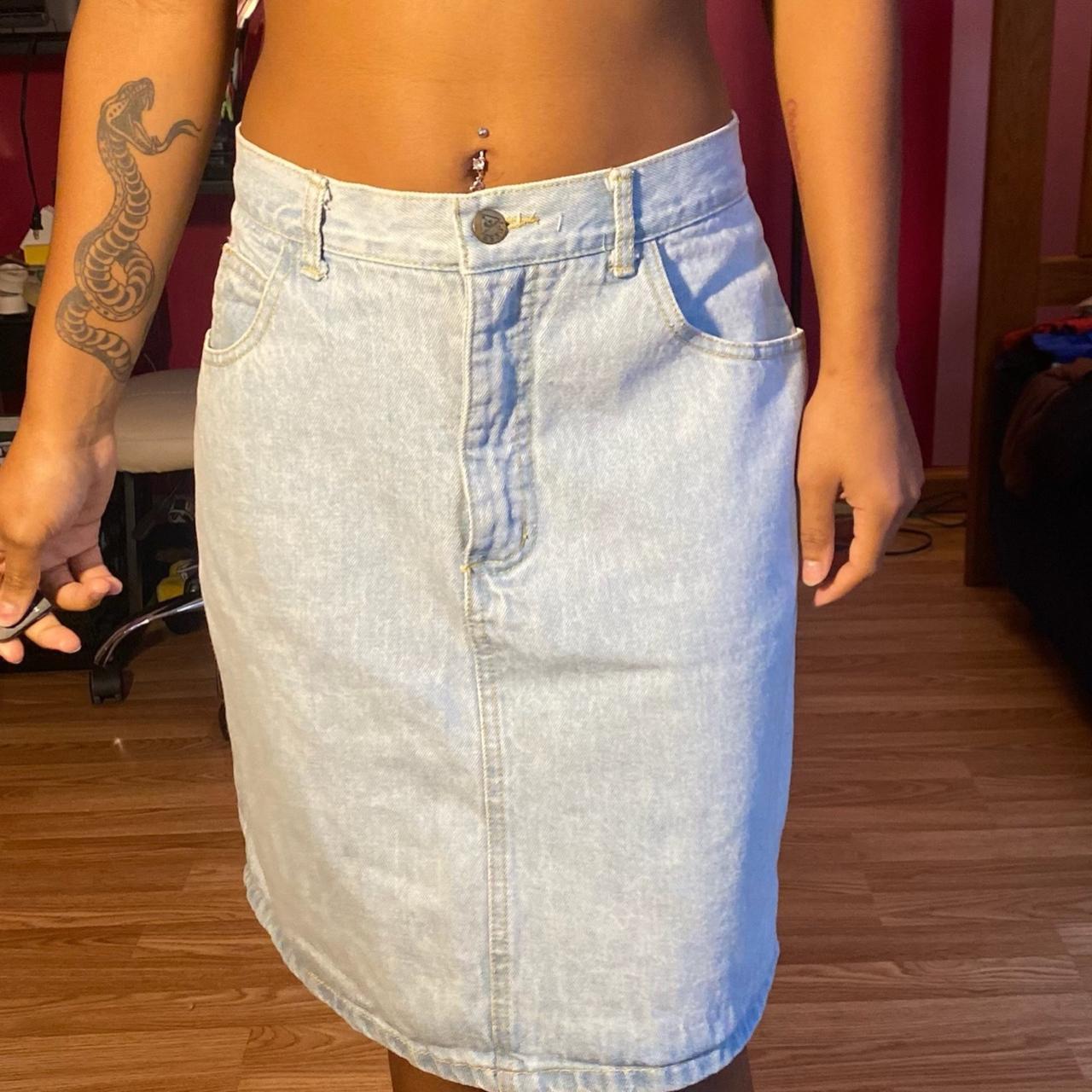 Vintage Denim Jean Skirt Not My Size At All Lol But Depop 6451