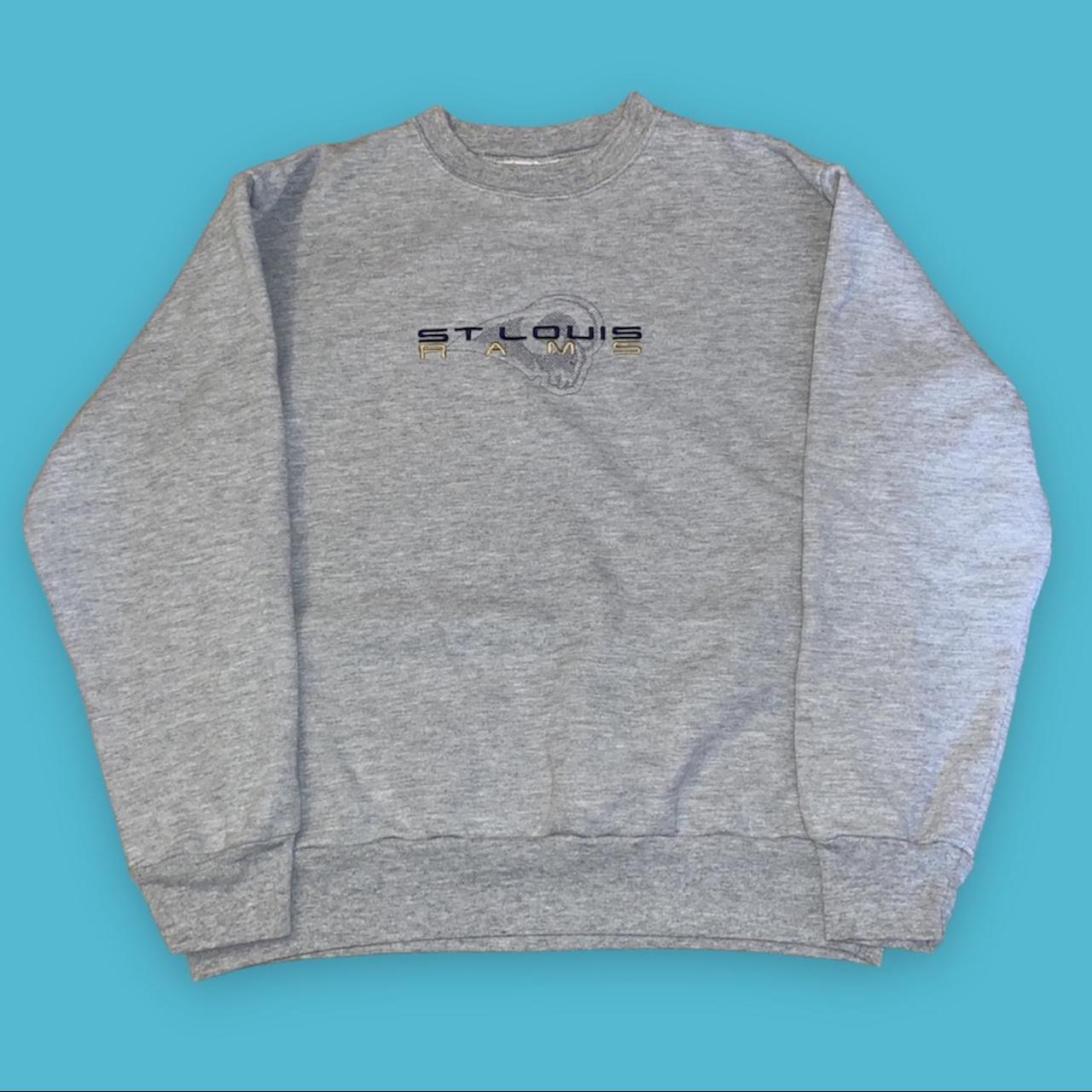 Majestic Athletic Men's Grey and Navy Sweatshirt | Depop