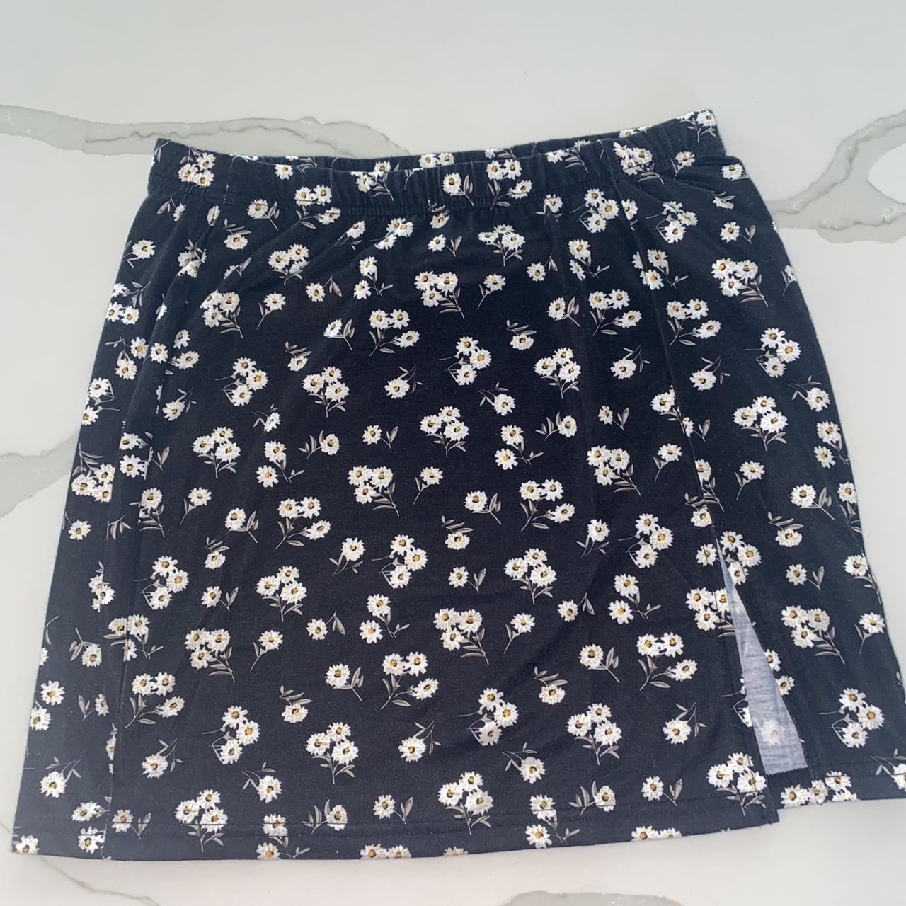 SHEIN Women's Black and White Skirt | Depop