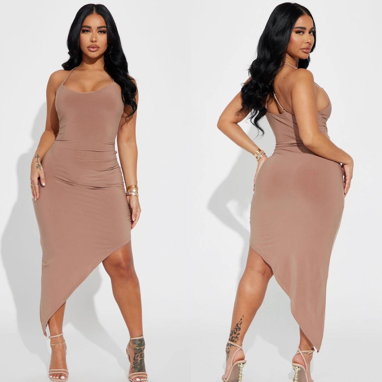 Fashion nova shop tan dress