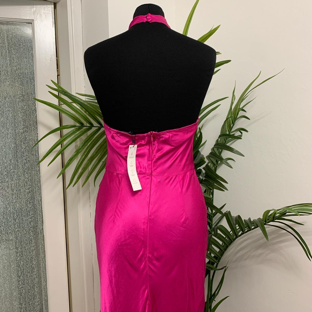 Zara S pink satin effect midi slip dress! RRP... Depop