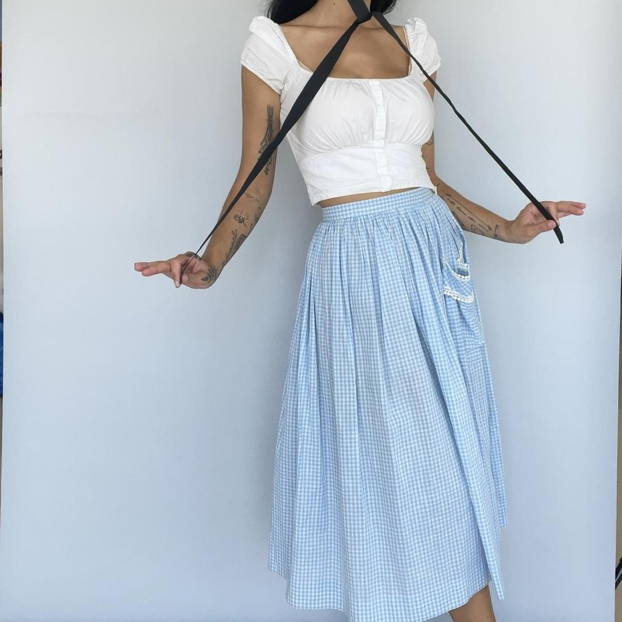 Women's Blue and White Skirt | Depop