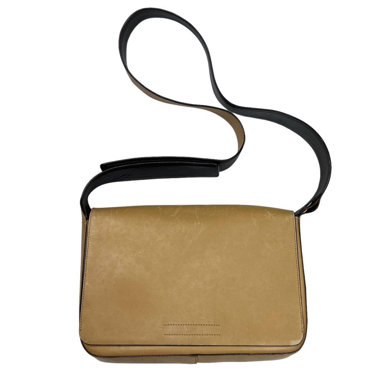 90 s vintage Prada tan leather structured crossbody