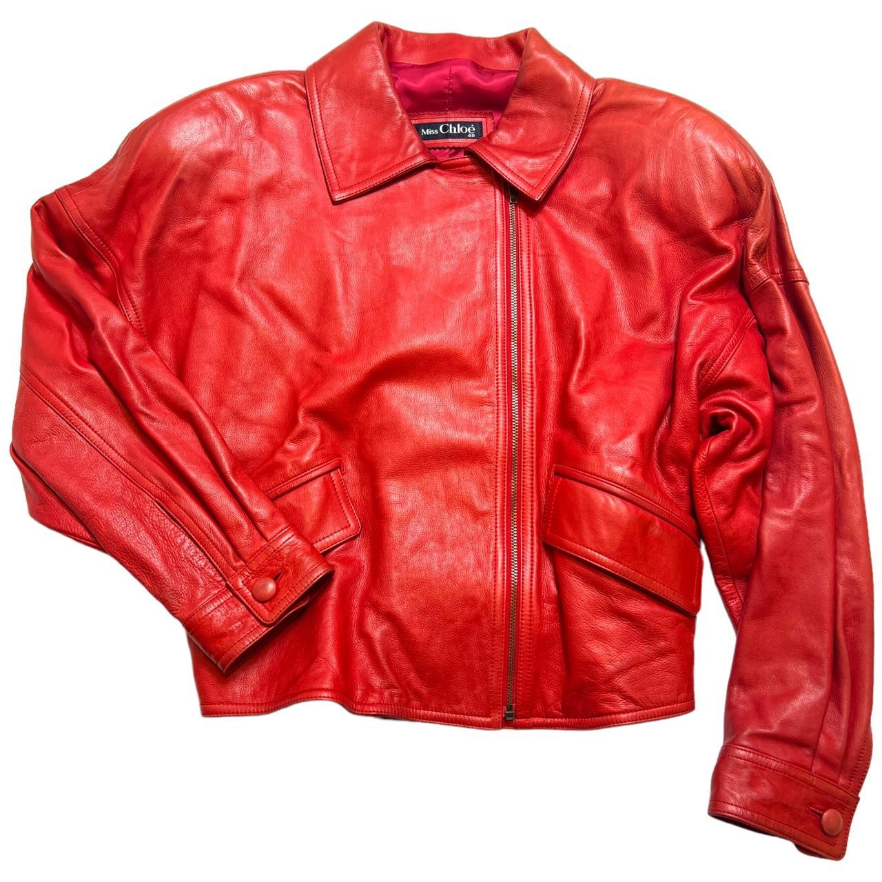 80's / 90's vintage Miss Chloe real leather red...