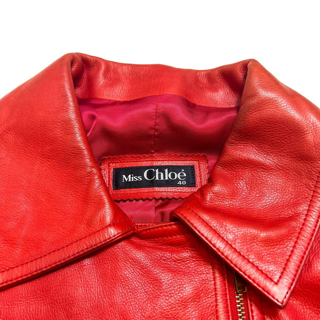 80's / 90's vintage Miss Chloe real leather red...